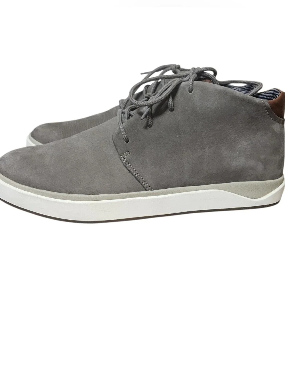 Olukai Papaku Ili Mens Size 12 Gray Leather Chukka Boots 10520-1313 Graphite